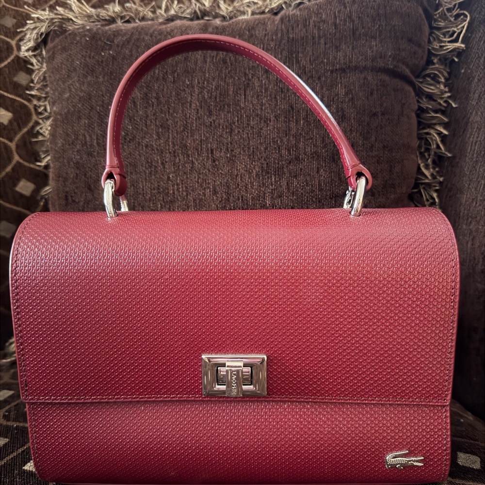 Lacoste Women's Burgundy Shoulder Bag